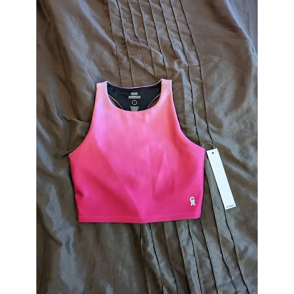 GOOD American pink ombre sports bra nwt sz small